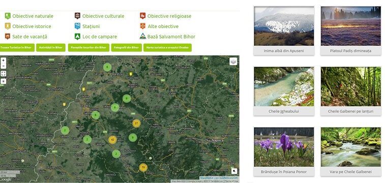 Harta turistică a Județului Bihor